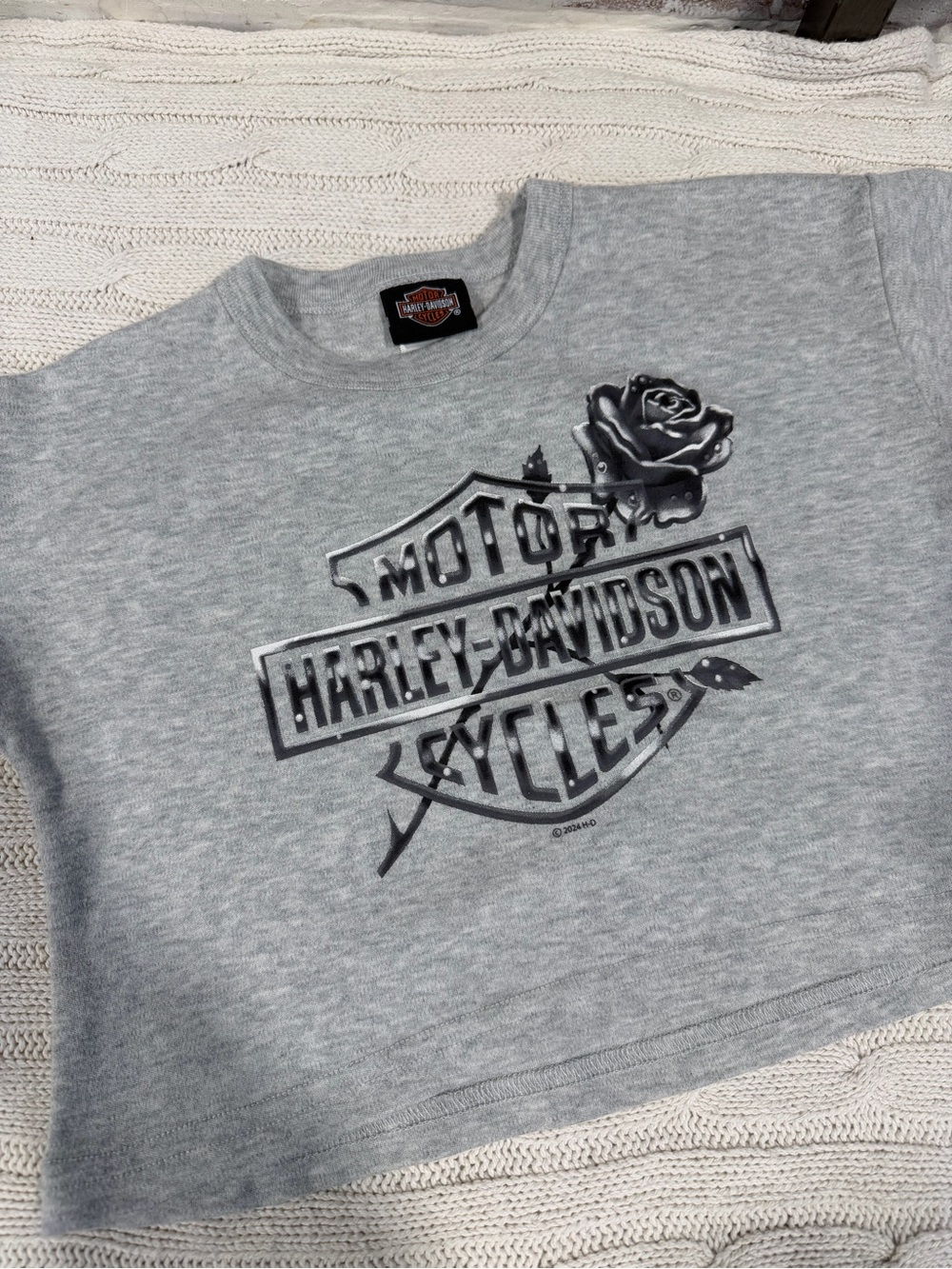 Harley-Davidson Gray Logo Crop Tee 4T